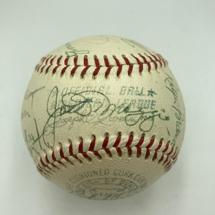 Pie Traynor Lefty Grove Joe Dimaggio Hall Of Fame Multi Signed Baseball JSA