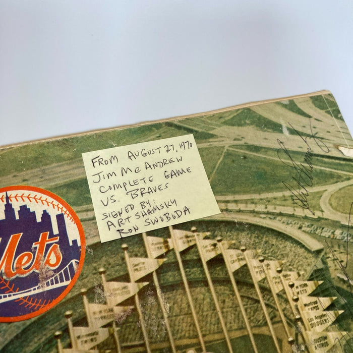 1970 New York Mets Original Ticket & Signed Vintage Program
