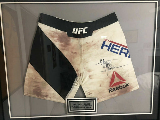 Ed Herman Signed Fight Worn Shorts Framed MMA UFC Ultimate Fighter Fanatics COA