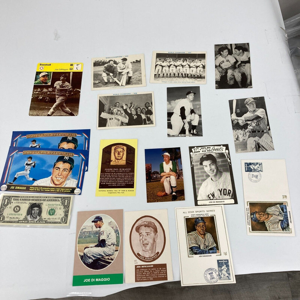 Lot Of (17) Joe Dimaggio Vintage Baseball Cards