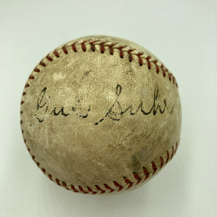 Gus Suhr Single Signed 1930's Playing Days Official National League Baseball JSA