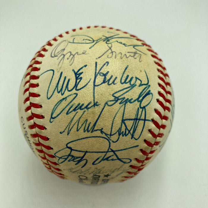 1986 All Star Game National League Team Signed Baseball Tony Gwynn Ozzie Smith