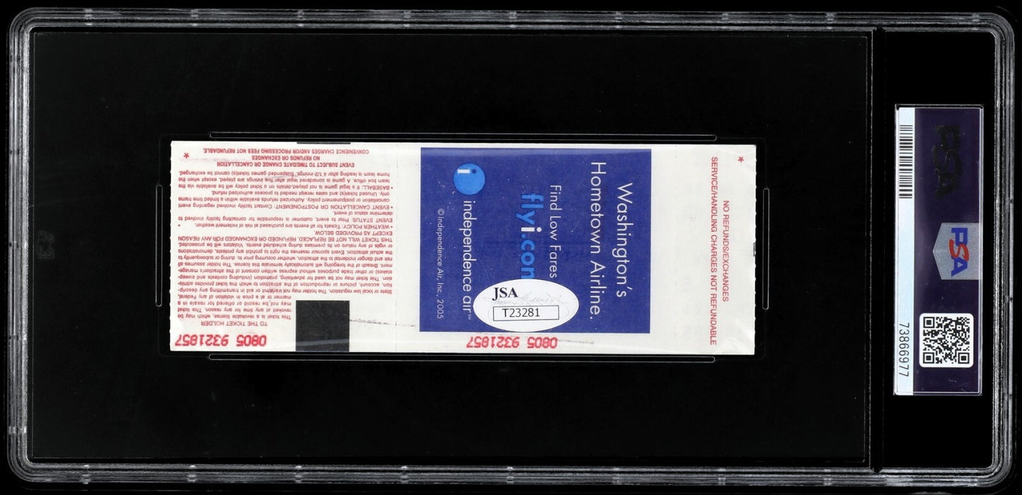 Alexander Alex Ovechkin Signed NHL Debut First Game Full Ticket PSA 1/1 Pop 1