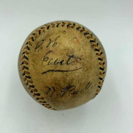 The Only Known Charles Ebbets Signed Baseball Ebbets Field 1913 Opening Day JSA