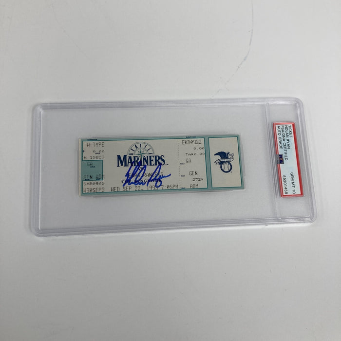 Nolan Ryan Signed Final Career Game Ticket PSA DNA 10 GEM MINT 9-22-1993