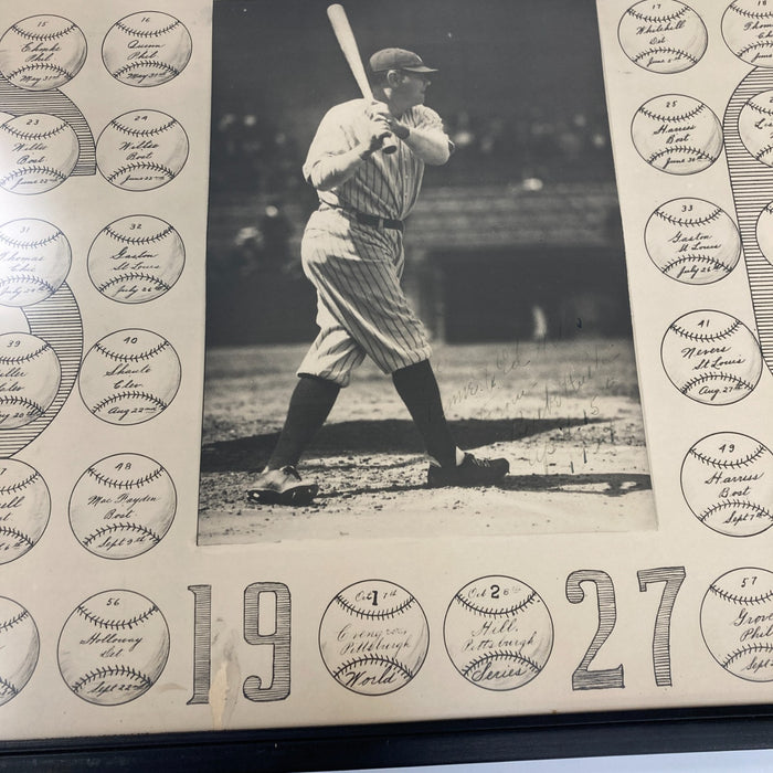 Babe Ruth Signed 60 Home Run Photo Display Given to Teammate PSA DNA Historic