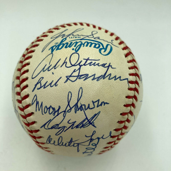 1961 New York Yankees World Series Champs Team Signed Baseball Mickey Mantle JSA