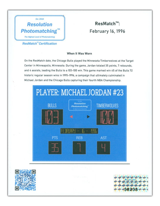Michael Jordan Photo Matched Game Used Twice Signed 1996 Nike Sneakers JSA COA