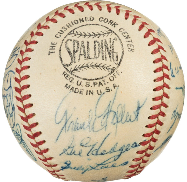 1955 Brooklyn Dodgers W.S. Champs Team Signed Baseball Jackie Robinson PSA DNA