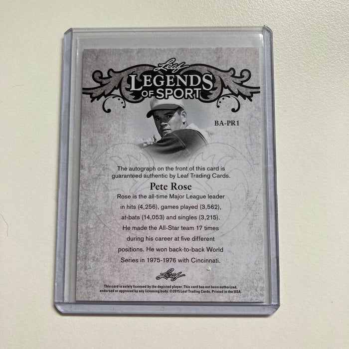 Leaf Legends Of Sport Pete Rose Auto #12/25 Signed Baseball Card