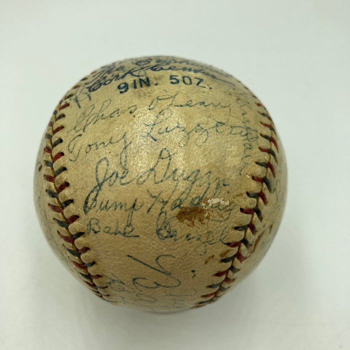 1927 New York Yankees WS Champs Team Signed Baseball Babe Ruth & Lou Gehrig PSA