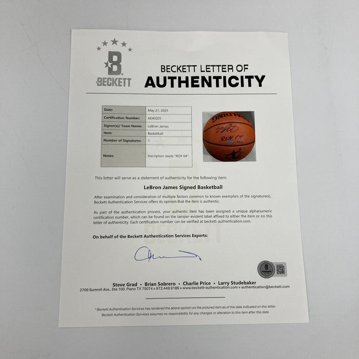 LeBron James "2004 Rookie Of The Year" Signed Basketball With UDA Upper Deck COA