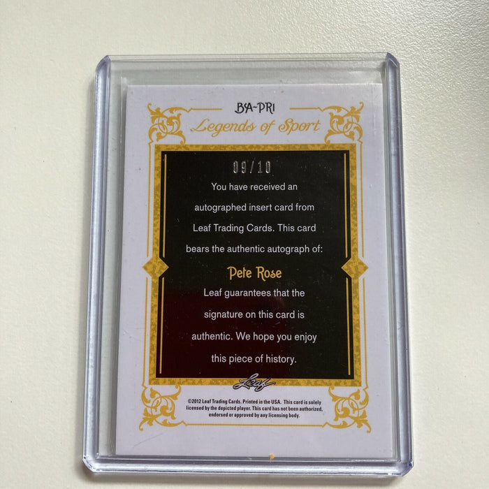 Leaf Legends Of Sport Pete Rose Auto #9/10 Signed Baseball Card