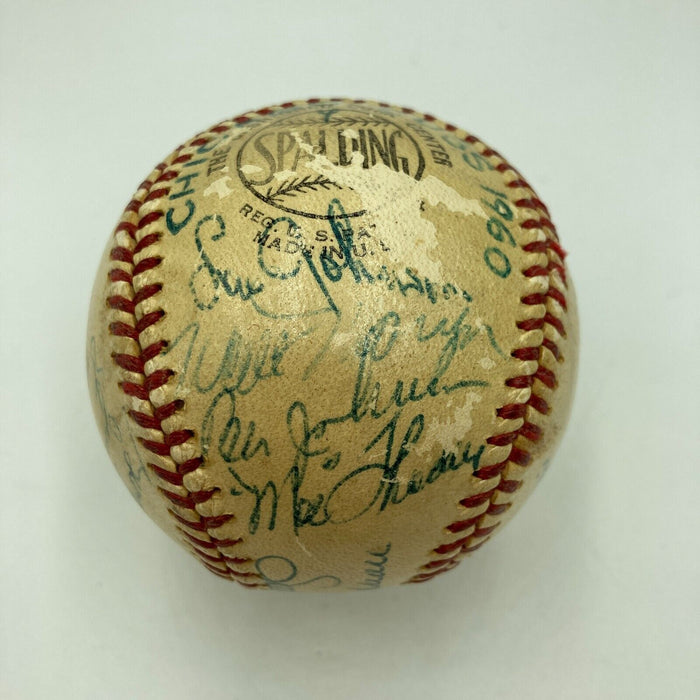 1960 Chicago Cubs Team Signed National League Baseball Ernie Banks Beckett COA