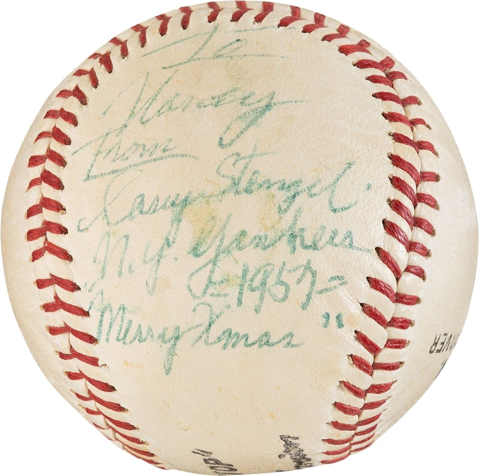 RARE 1957 Casey Stengel Single Signed Baseball PSA DNA LOA NY Yankees HOF auto