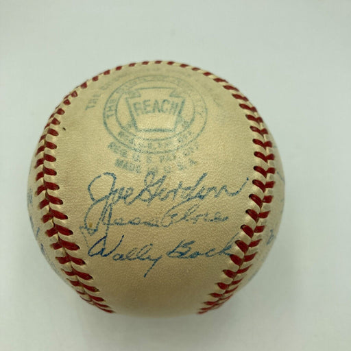 Joe Gordon 1950 Cleveland Indians Team Signed American League Baseball JSA COA