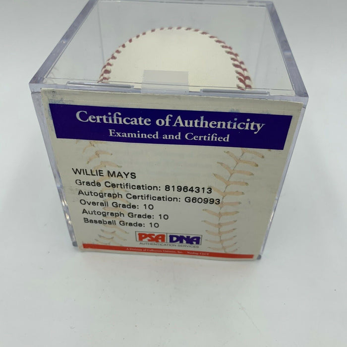 Rare Willie Mays PSA DNA Graded Gem Mint 10 Signed Major League Baseball