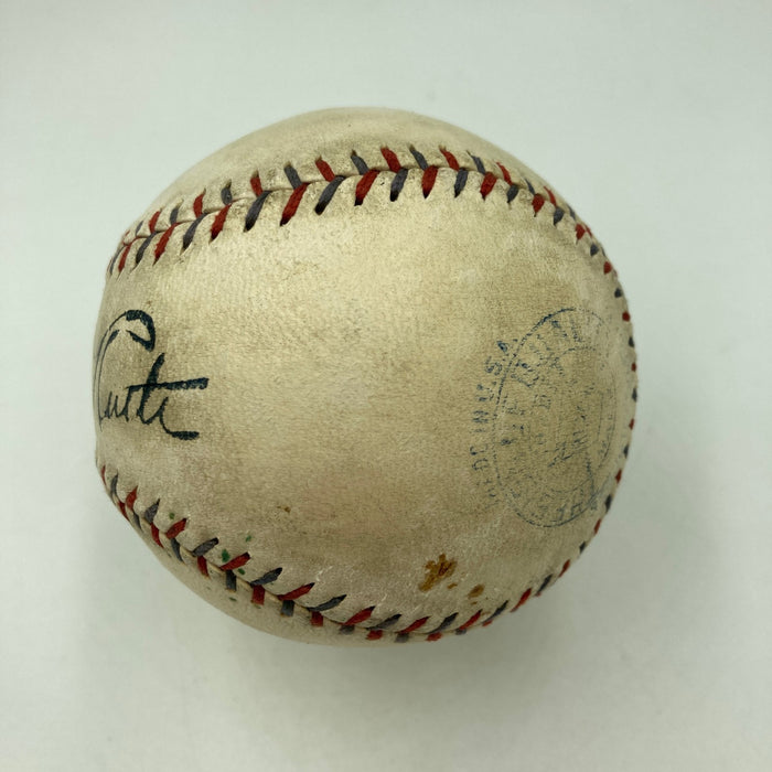 Babe Ruth Single Signed 1928 American League Baseball JSA COA