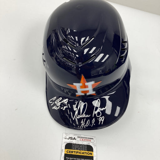 Nolan Ryan Jeff Bagwell Craig Biggio Houston Astros Legends Signed Helmet JSA