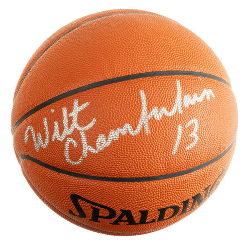 Beautiful Wilt Chamberlain Signed Spalding Official NBA Game Basketball JSA COA