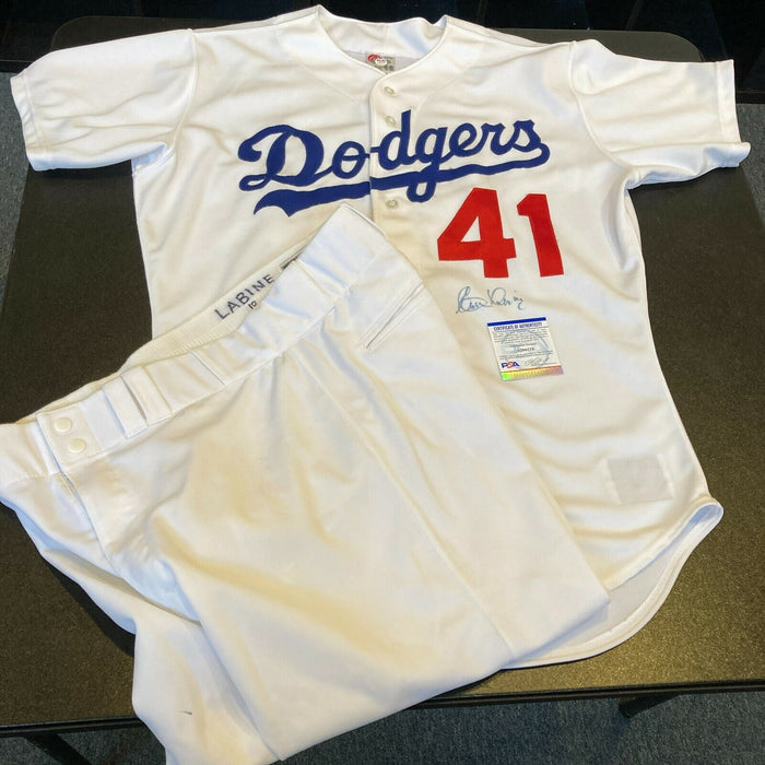 Clem Labine Signed Game Used Los Angeles Dodgers Uniform Jersey & Pants PSA DNA