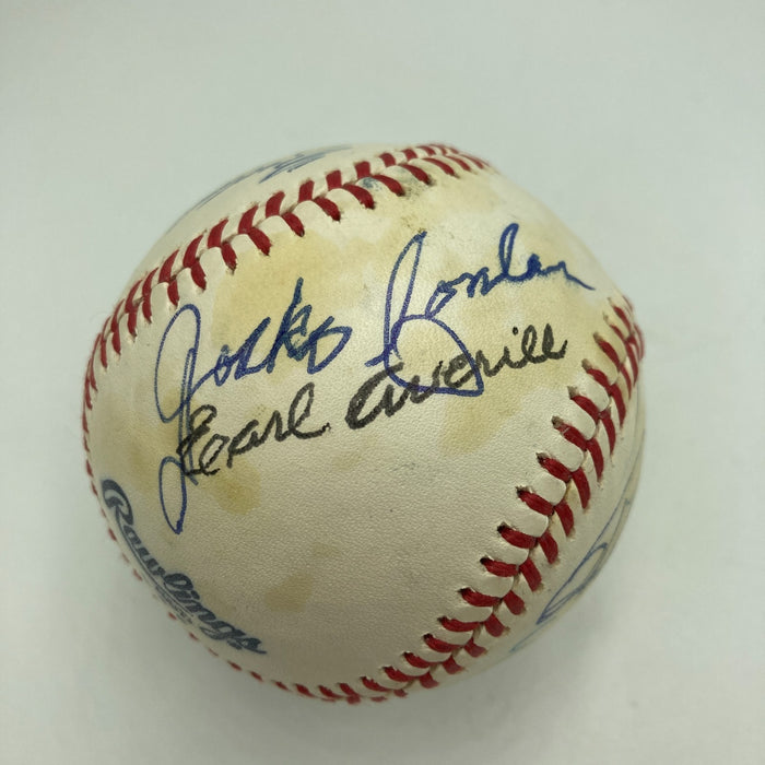 1970's HOF Multi Signed Baseball Freddie Lindstrom Ernie Banks Earl Averill JSA