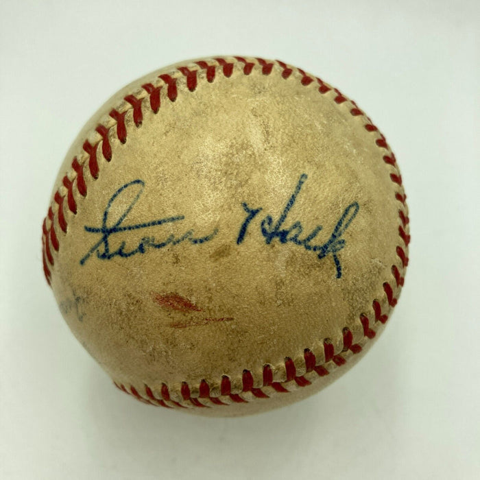 Stan Hack Single Signed 1950's Official Minor League Game Baseball JSA COA Cubs
