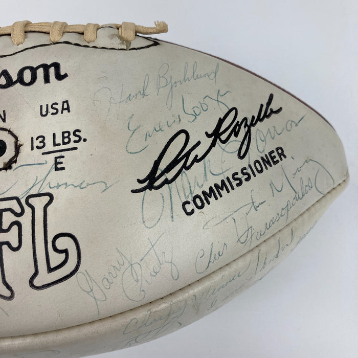 Joe Namath 1974 New York Jets Team Signed Vintage Wilson NFL Football JSA COA