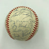 Joe Dimaggio Rube Marquard Frankie Frisch New York Legends Signed Baseball JSA