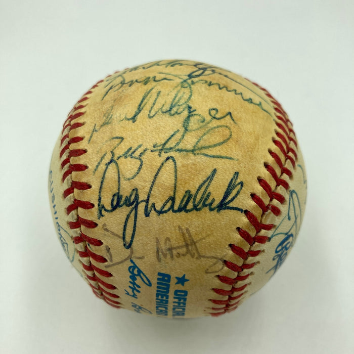 1986 New York Yankees Team Signed Baseball 29 Sigs Don Mattingly JSA COA