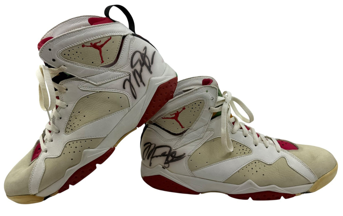 Michael Jordan Photo Matched Game Used Twice Signed 1992 Nike Sneakers JSA COA