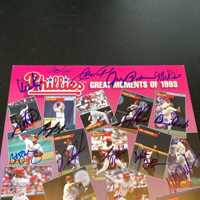 1993 Philadelphia Phillies NL Champs Team Signed Large 11x17 Poster 26 Sigs