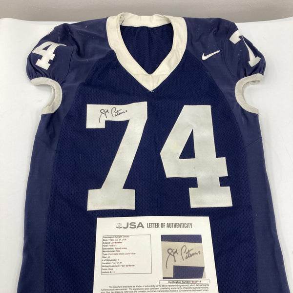 Joe Paterno Signed Penn State Game Used Jersey JSA COA