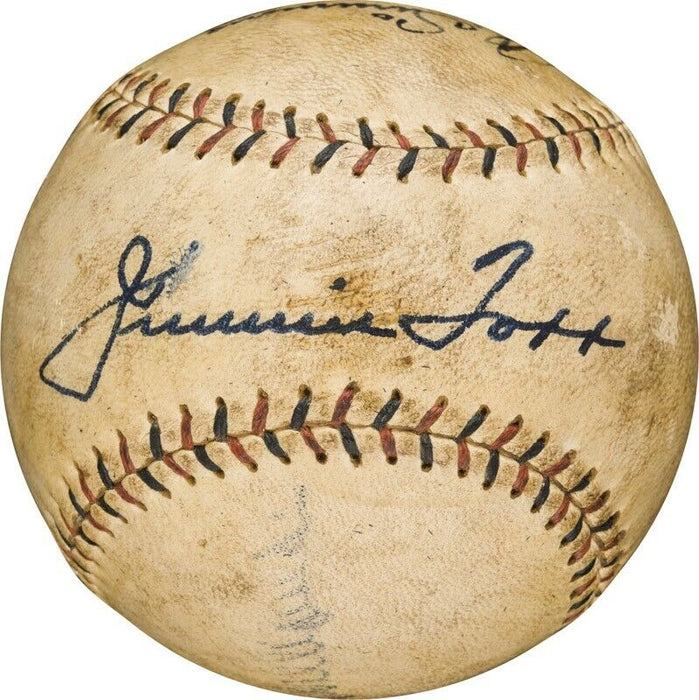 Beautiful Jimmie Foxx & Al Simmons Dual Signed Baseball Bold Sweet Spot PSA DNA