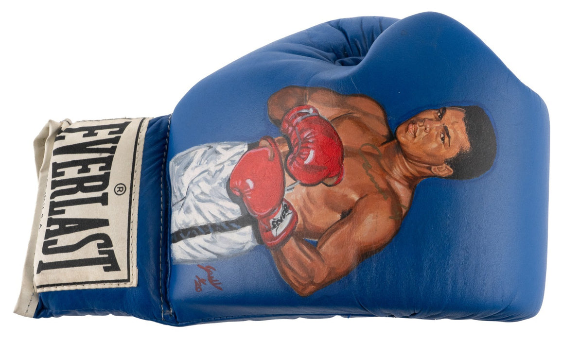 Muhammad Ali "Cassius Clay" Signed Hand Painted Art Everlast Boxing Glove JSA