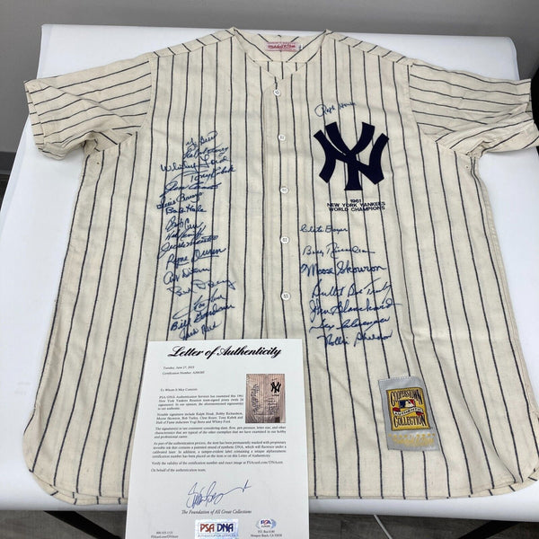 1961 New York Yankees World Series Champs Team Signed Jersey 24 Sigs PSA DNA COA