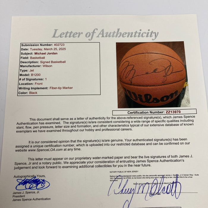 Michael Jordan Signed Spalding Basketball UDA Upper Deck & JSA COA