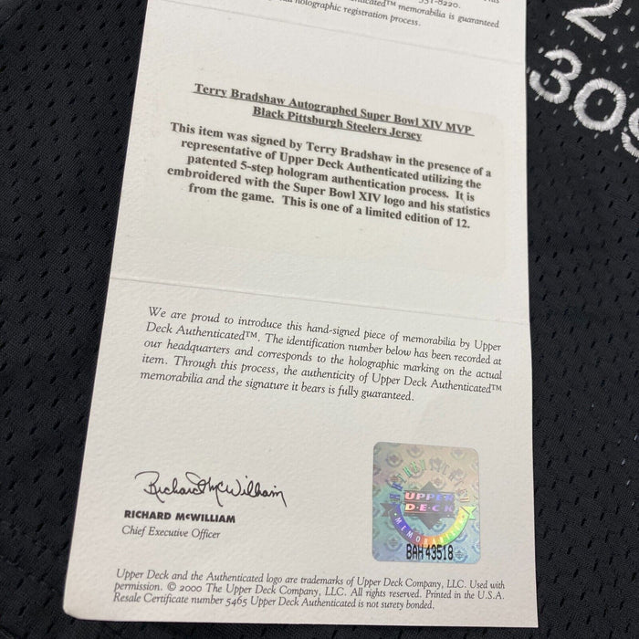 Terry Bradshaw Signed Limited Edition Pittsburgh Steelers Upper Deck UDA COA