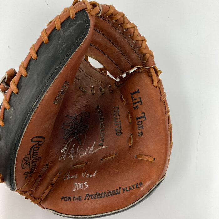 Jorge Posada Signed 2003 Game Used Baseball Glove Mitt PSA DNA & JSA COA