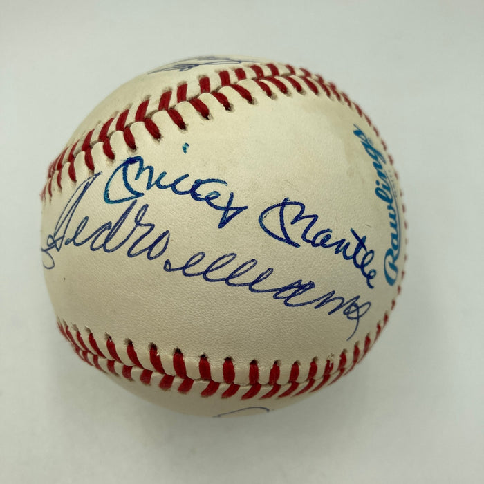 Beautiful 500 Home Run Signed Baseball Mickey Mantle Ted Williams PSA 9 MINT