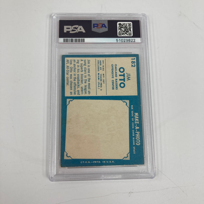 1961 Topps #182 Jim Otto Signed Rookie Card PSA Auto 10 GEM MINT