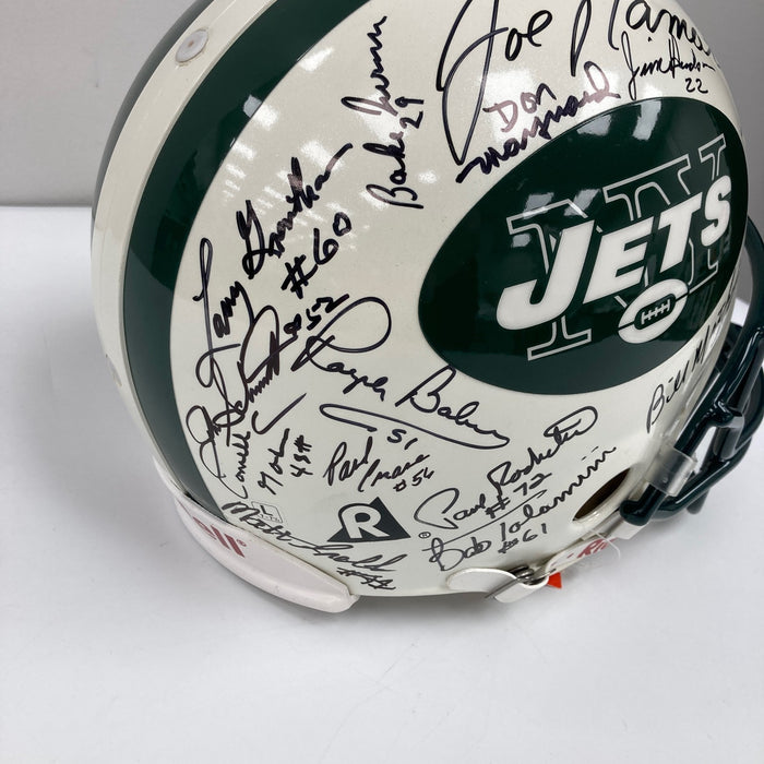 1969 New York Jets Super Bowl Champs Team Signed Authentic Game Helmet JSA COA
