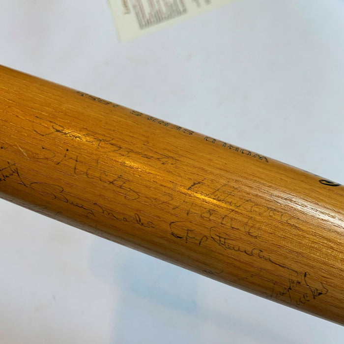 New York Yankees Team Signed 1955 World Series Game Issued Bat Mickey Mantle JSA