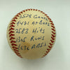 Ernie Banks Signed Heavily Inscribed Career STAT Baseball Reggie Jackson COA