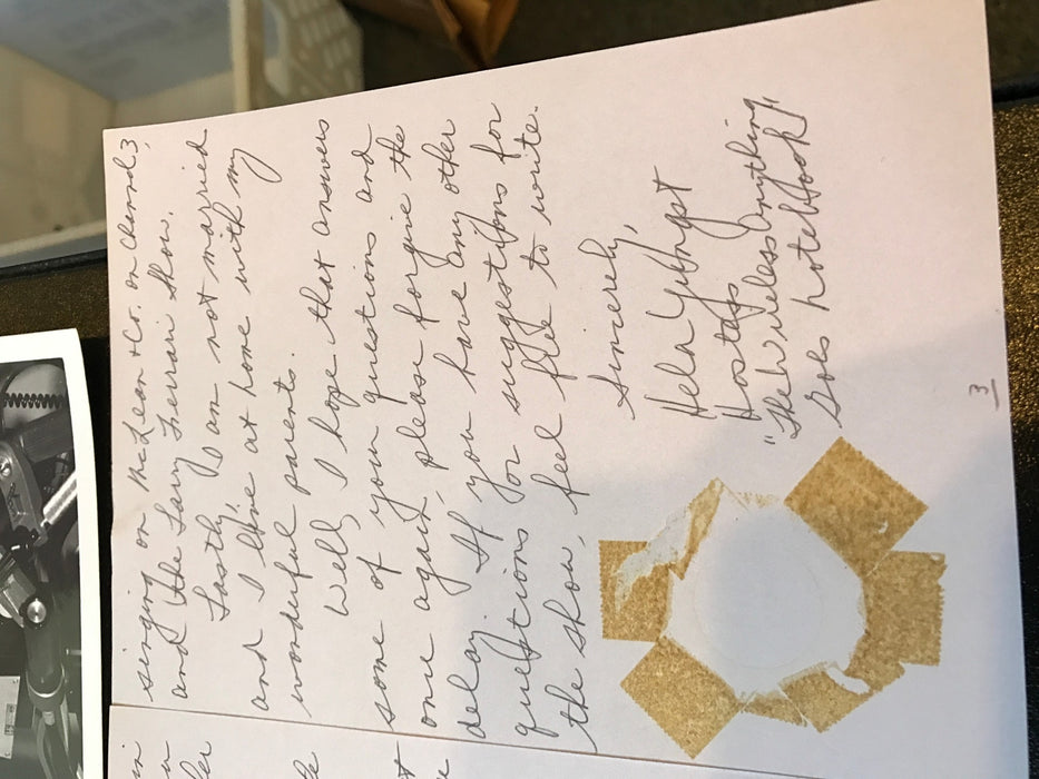 Rare Hela Young New Jersey Lotto Signed Photo + Long Handwritten Letter