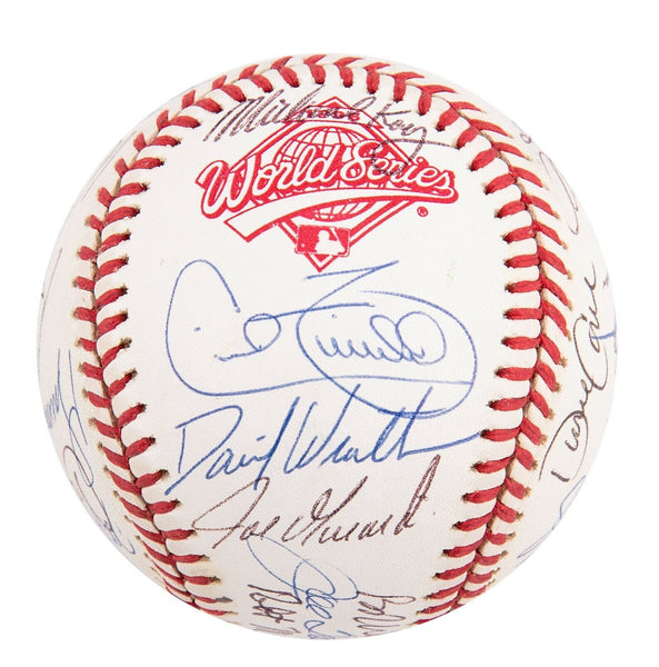 1996 Yankees Team Signed World Series Baseball Derek Jeter Mariano Rivera JSA