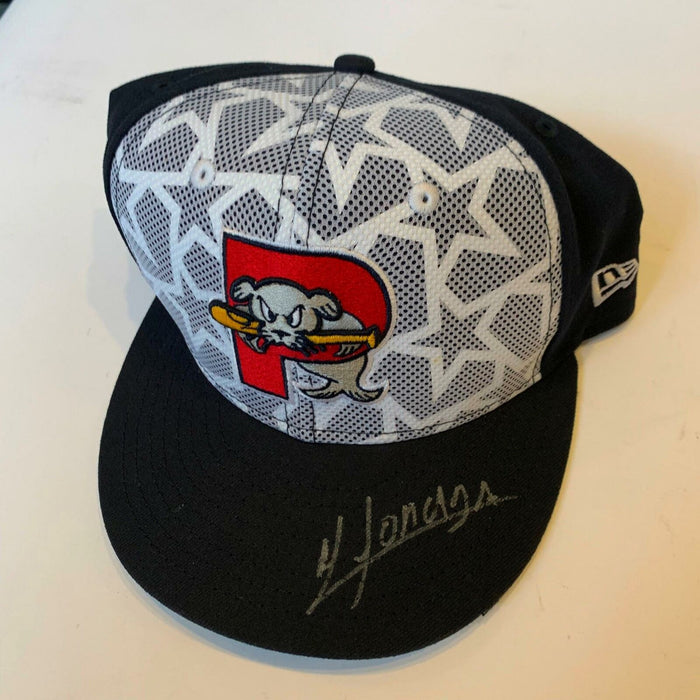 Yoan Moncada Signed Pre Rookie Portland Sea Dogs Minor League Game Used Hat JSA