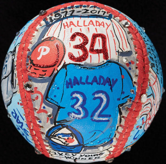 Roy Halladay Signed Charles Fazzino Hand Painted Pop Art Baseball JSA Fanatics