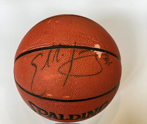 Eddie Jones Signed Spalding NBA Basketball JSA Sticker Los Angeles Lakers