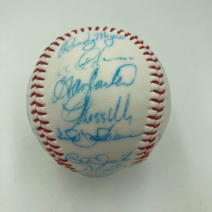 Vintage 1986 New York Mets World Series Champs Team Signed Baseball JSA COA